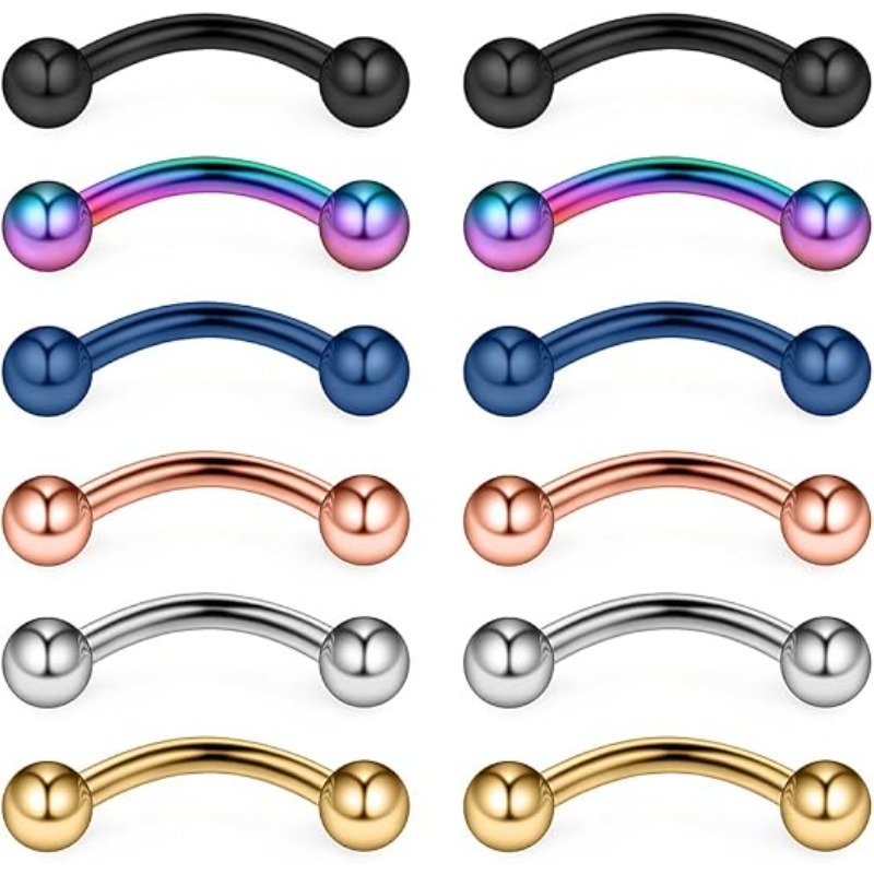 Body Jewelry Surgical Steel - 12 piezas, 16G, anillo de acero