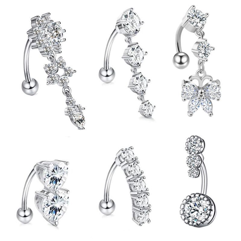 Body Jewelry Surgical Steel - Anillo para ombligo colgante de acero