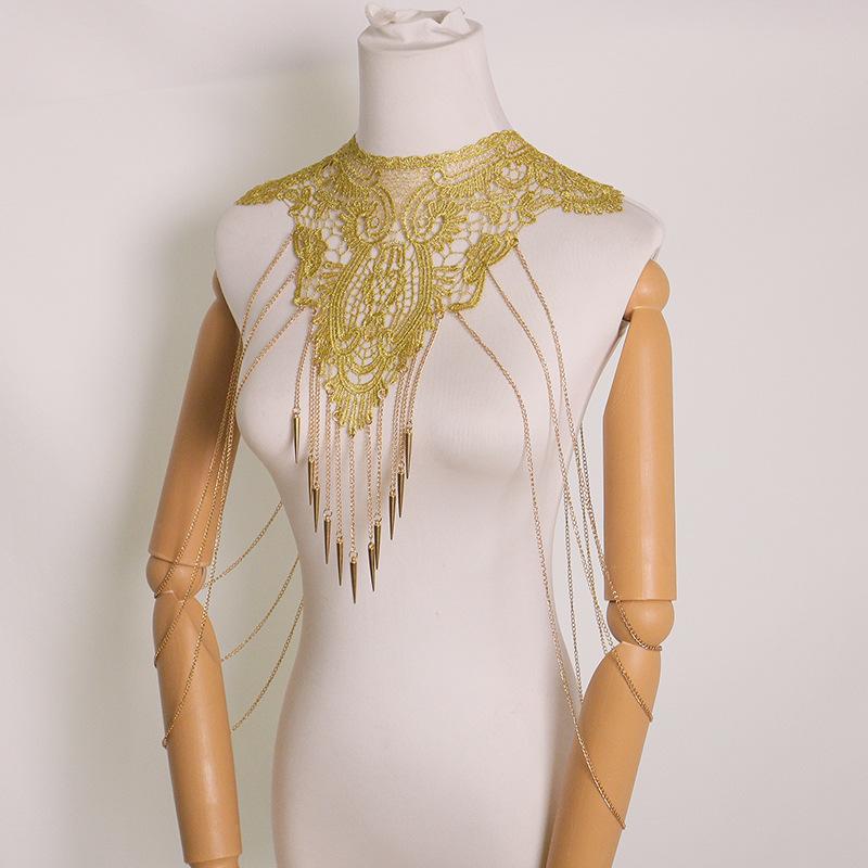Collar de borlas multicapa con - Body Jewelry Necklace reseña y precio