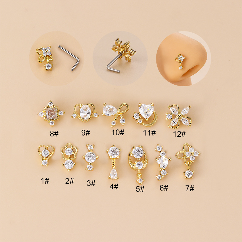 Piercing de Nariz en Forma de  - Body Jewelry Surgical Steel reseña y precio