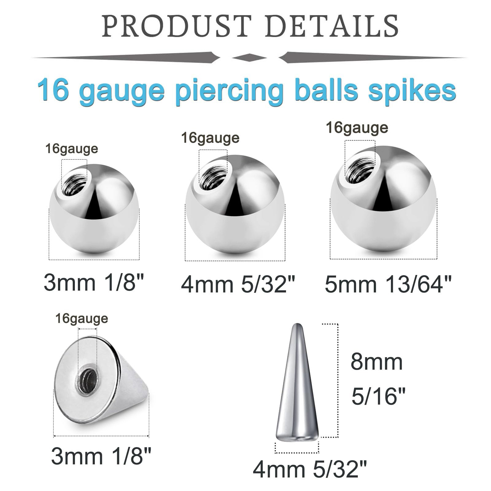 Bolas de reemplazo de acero in - Body Jewelry Replacement Ball reseña y precio