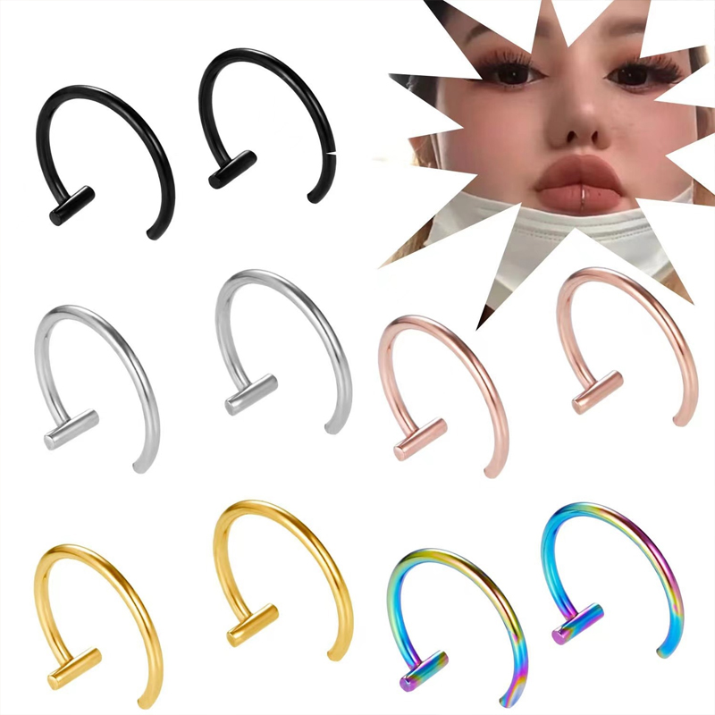 Pendientes de aro abierto de a - Body Jewelry Surgical Steel reseña y precio